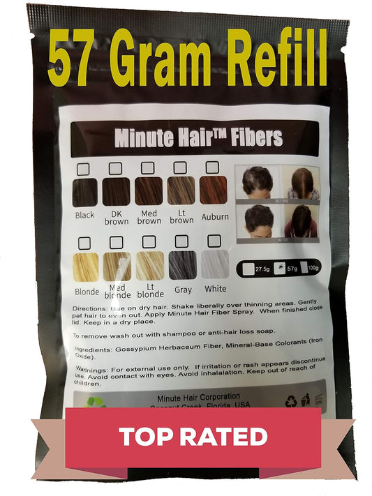 Hair Building Fibers Auburn 57 Grams (2 oz) Minute Hair Refill Hair Loss Concealer That You Can Use for Your Bottles From Competitors Like Toppik, Xfusion (Auburn)