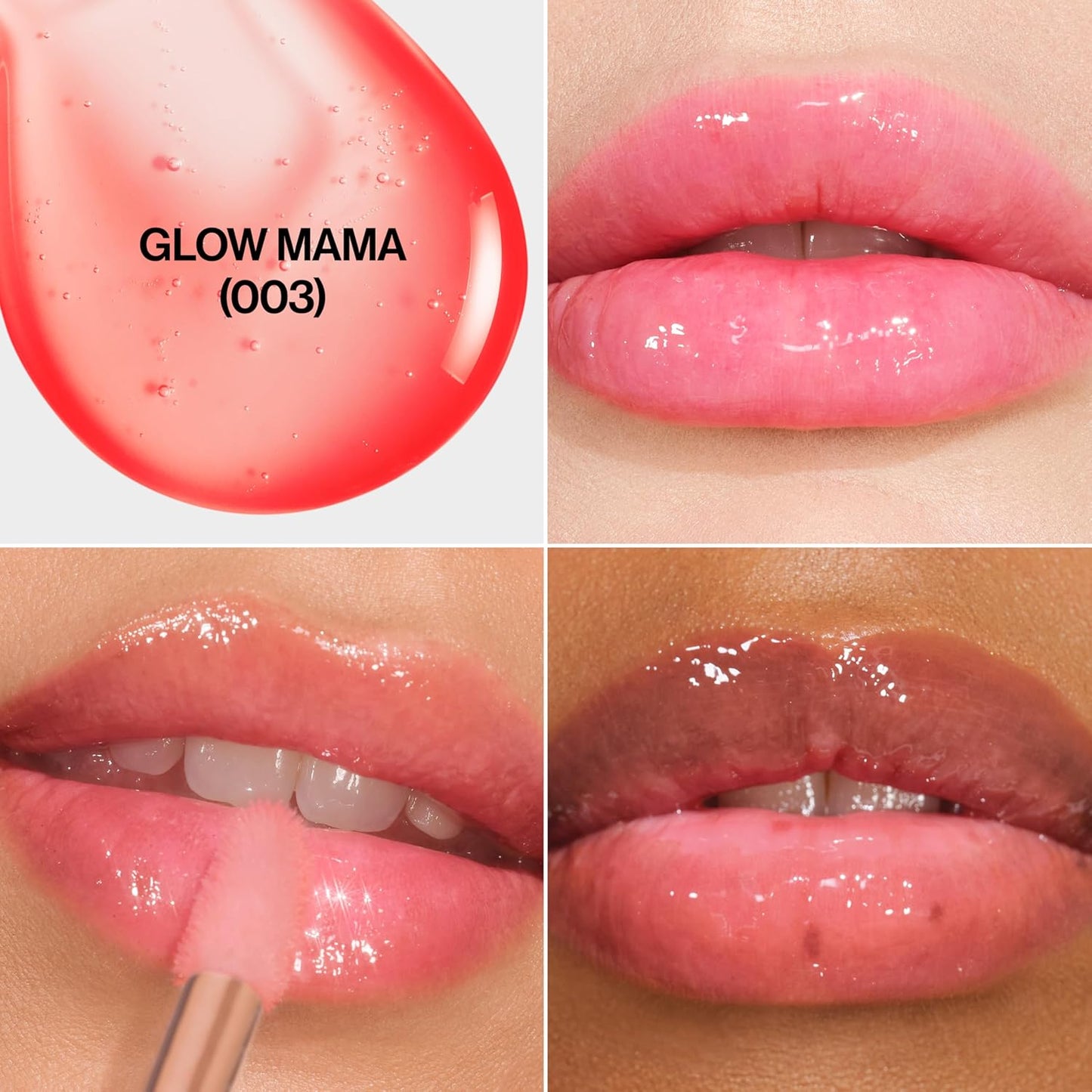 REVLON Super Lustrous Glimmer Lip Oil, Moisturizing & Tinted, Shiny Finish, Made with Plant-Based Squalane, 003 Glow Mama, 0.13 fl oz