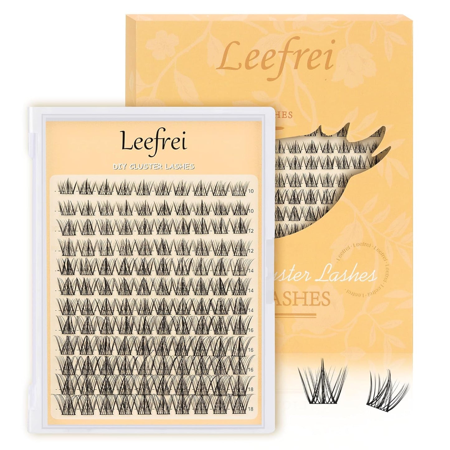 Eyelash Clusters 10-18mm Wispy Eyelash Clusters D Curl DIY Lash Extension Natural Lash Clusters Individual Lashes (LF02 Lashes Only)