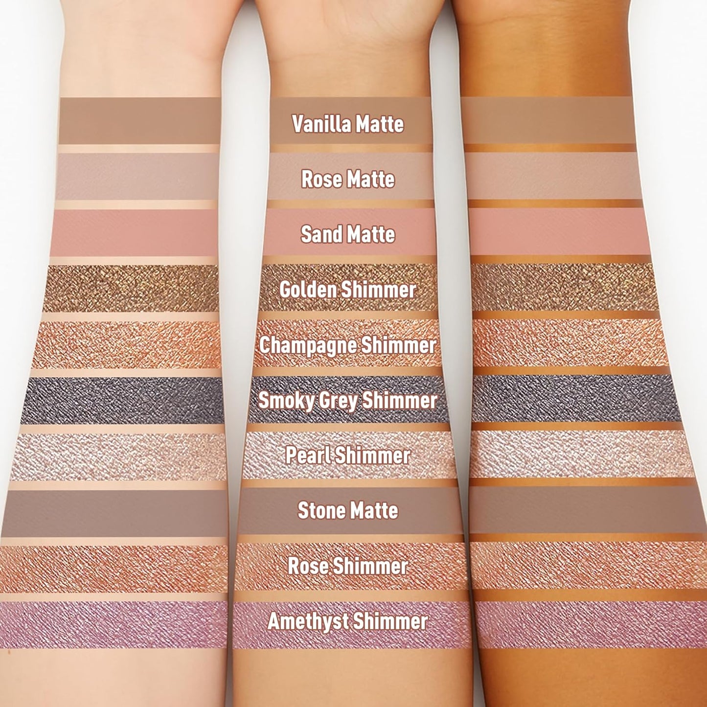FV Waterproof Eyeshadow Stick Duo,Long-Lasting Cream Eye Shadow Makeup Sets, High Pigmented Eyeshadow Pencil with Matte & Shimmer Finish, Natural Look (Rose & Champagne)