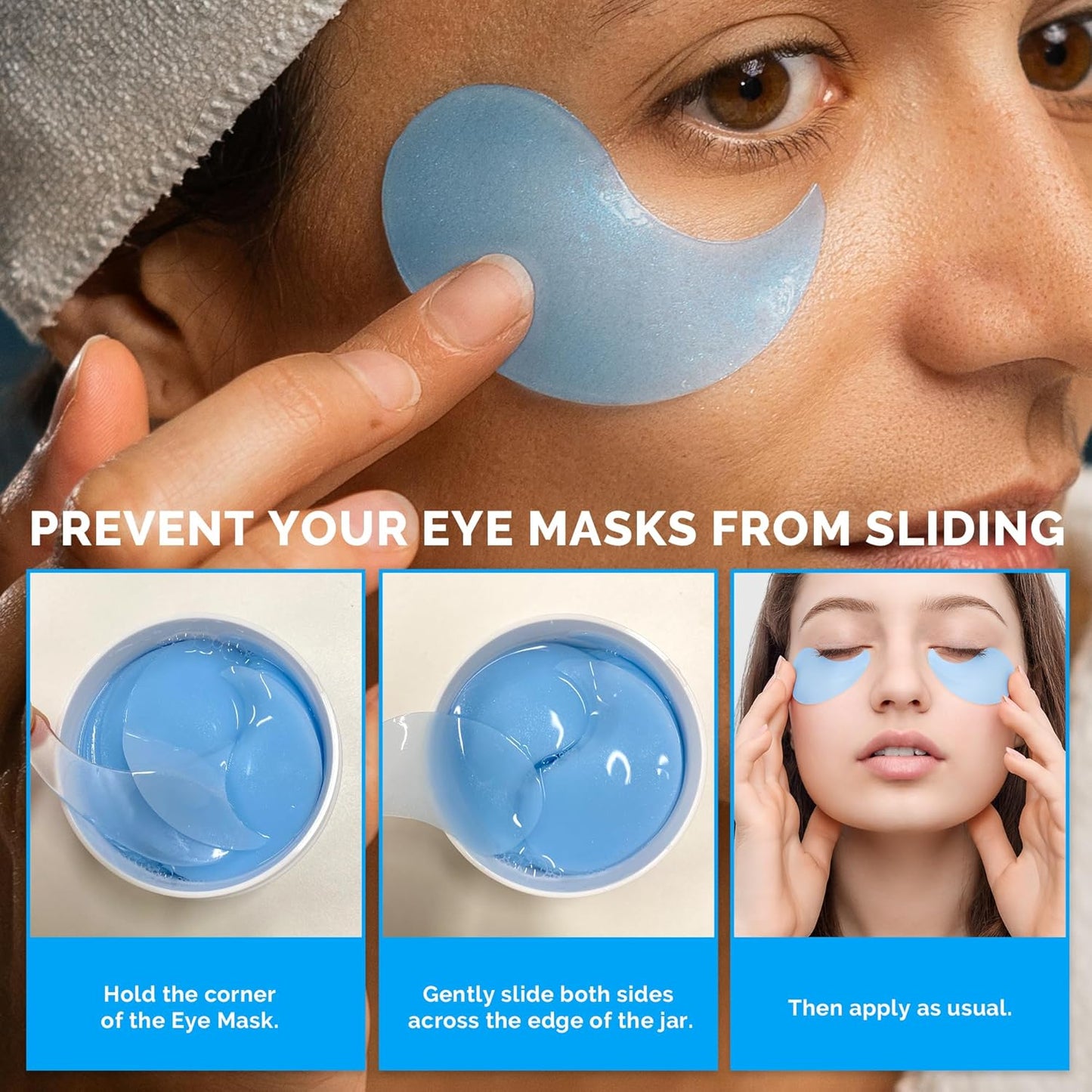 Under Eye Patches for Dark Circles: 30 Pairs Enaskin Naturals Retinol Collagen Eye Gels Mask - Reduce Wrinkles Puffy & Bags - Skin Treatment Pads - Anti Aging Moisturizer For Women (Blue)
