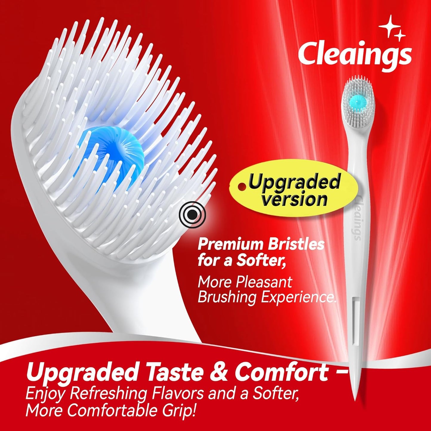 cleaings® Mini Disposable Toothbrush Set with Toothpaste – Travel Essentials, Portable Toothbrush for Women & Men, Camping, Road Trip, Vacation, 24 Count-Ice Strawberry Flavor（Pack of 1）