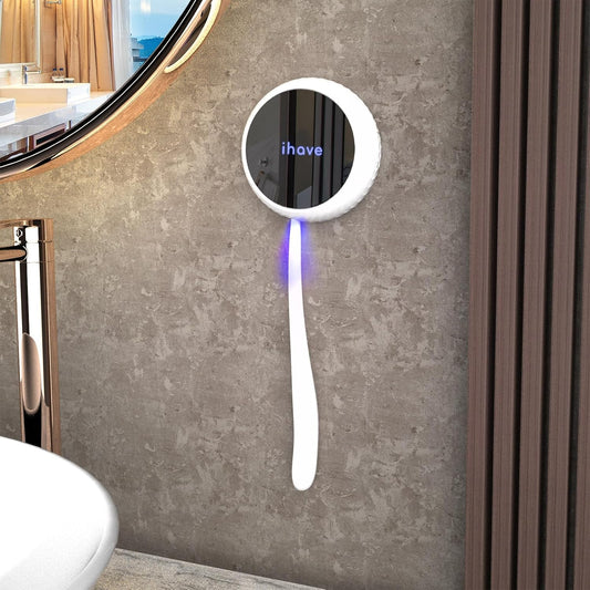 iHave Toothbrush Sanitizer – Wall-Mounted UV Toothbrush Holders for Bathrooms, Stylish Bathroom Accessories and Bathroom Decor for Home & RV, Travel Essentials, Cool Gadgets (White)