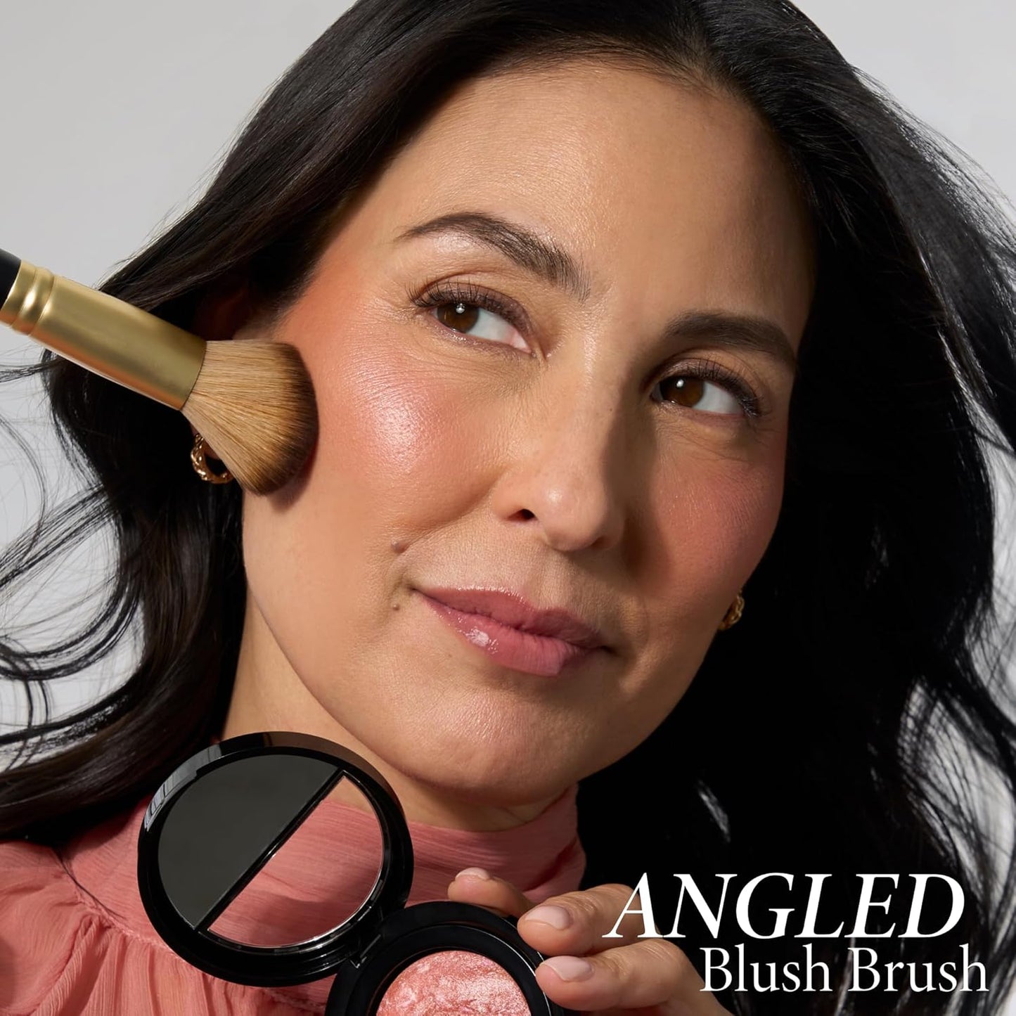 LAURA GELLER NEW YORK Baked Blush-n-Brighten Marbleized Blush + Angled Brush (02 Pink Buttercream, 47mm)