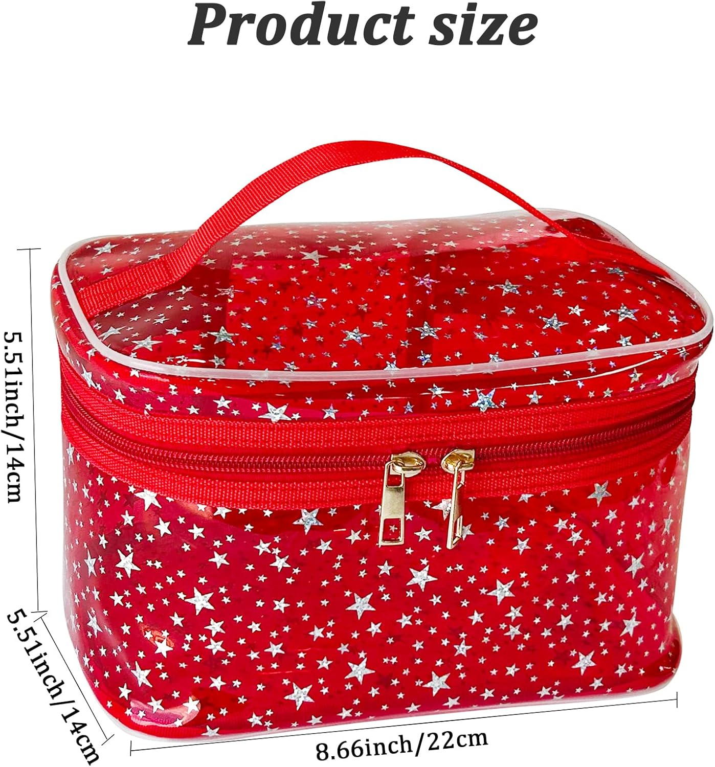 Holographic Makeup Bags Bulk,Clear Storage Bag Toiletry Pocket Portable Zippered Iridescent Pouch Waterproof Cosmetic Gift Bags for Women (White-L)