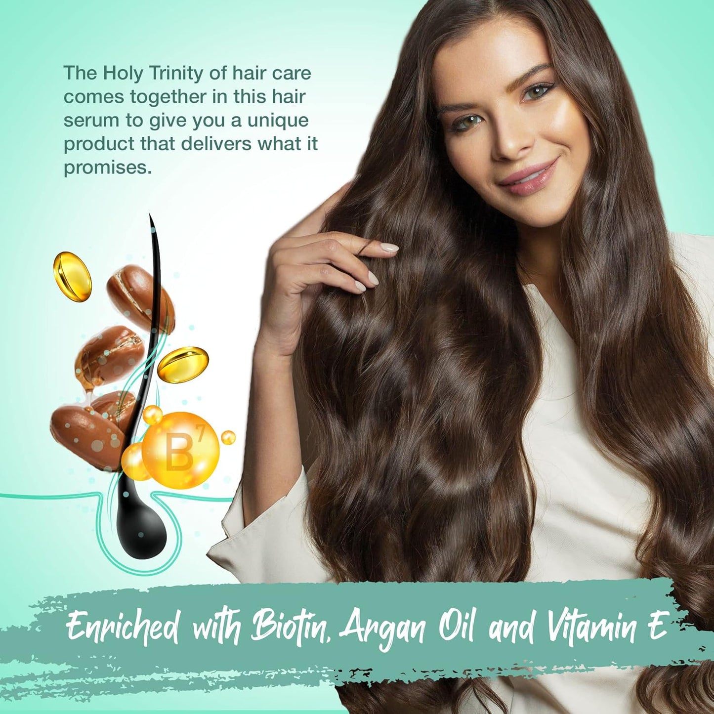 Herstyler Biotin Hair Serum - Hair Growth Serum for Hair Loss - Also Contains Argan Oil - 2 Fl Oz - Pack of 2