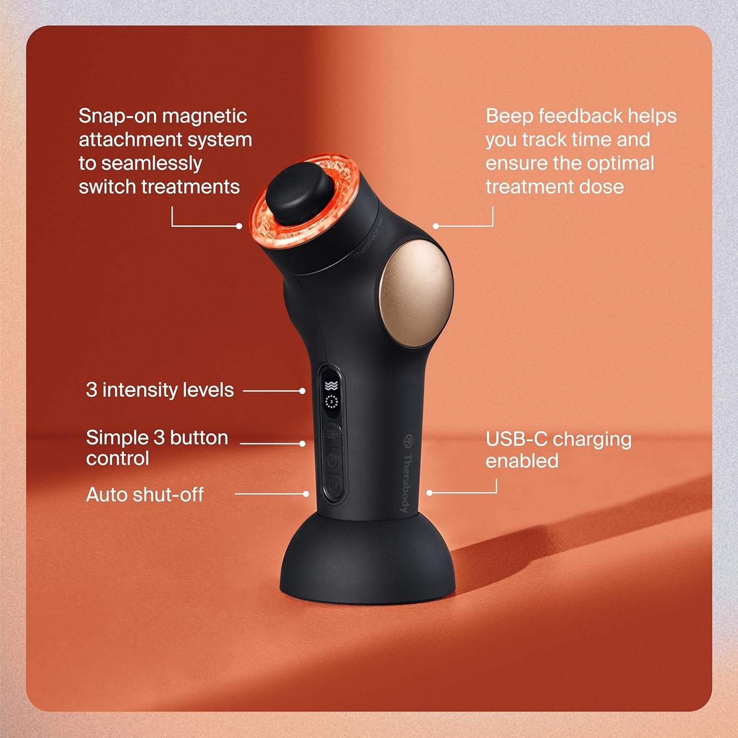 TheraFace Therabody TheraFace PRO - Microcurrent Facial Device, 8-in-1 Compact Face Massager&Facial Sculpting Tool with Light Therapy for Skin Tightening, Anti Wrinkle, Anti Aging & Skin Care (Black)