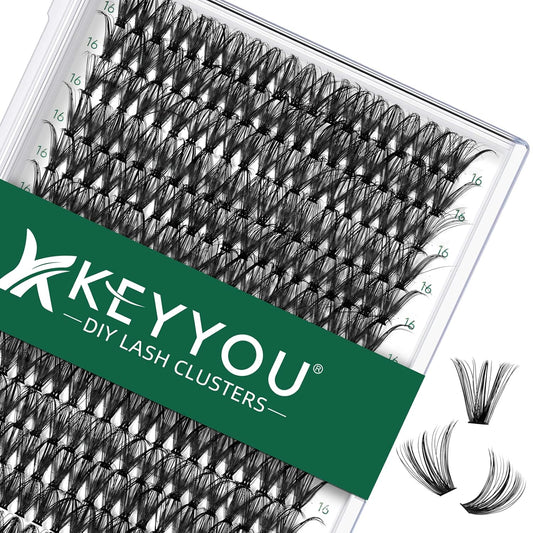 Lash Clusters 300Pcs Individual Lashes 40D 0.07D Curl 18mm Lash Extensions Clusters Lashes Soft&Natural False Eyelashes Individual DIY Eyelash Extension at Home(40D-0.07D,18mm)