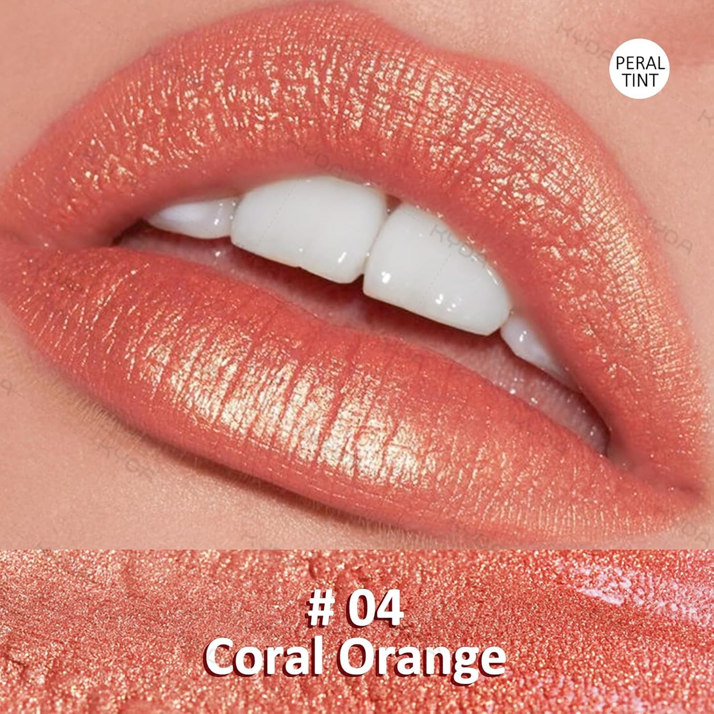 KYDA 2 Colors Shimmer Lipstick, Metallic Pearl Lipstick, Lasting Non-sticky Glitter Lips Color, High Glossy Lips Makeup for Women, Pink Siren+Coral Orange