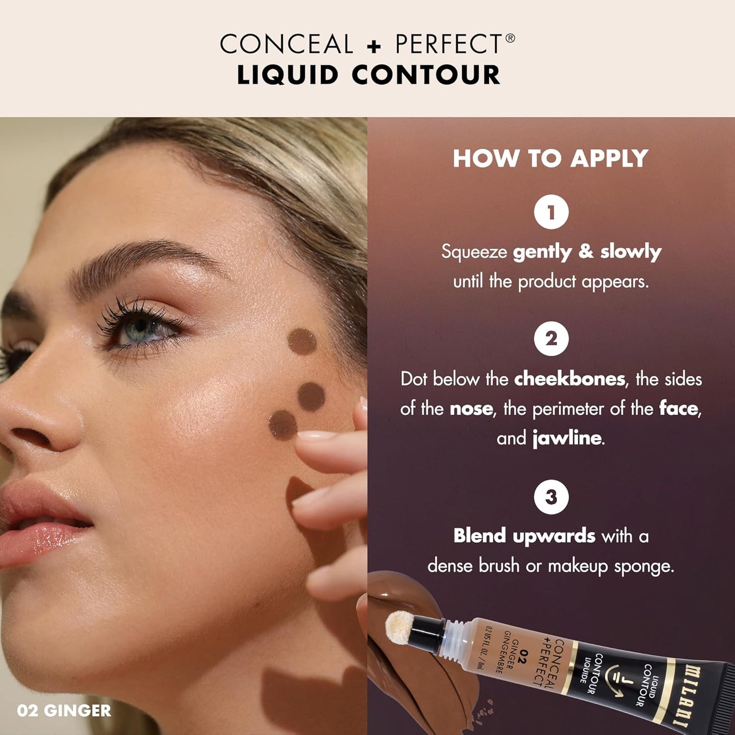 Milani Conceal + Perfect Liquid Contour for Added Definition, Face Lift Collection - Honey