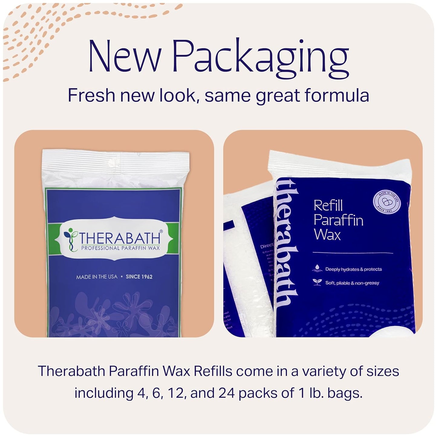 Therabath Paraffin Wax Refill - Thermotherapy - Use to Relieve Arthritis Discomfort, Stiff Muscles, & Dry Skin - For Hands, Feet, Body - Deeply Hydrates & Protects - Made in USA, 6 lb. Vanilla Cupcake
