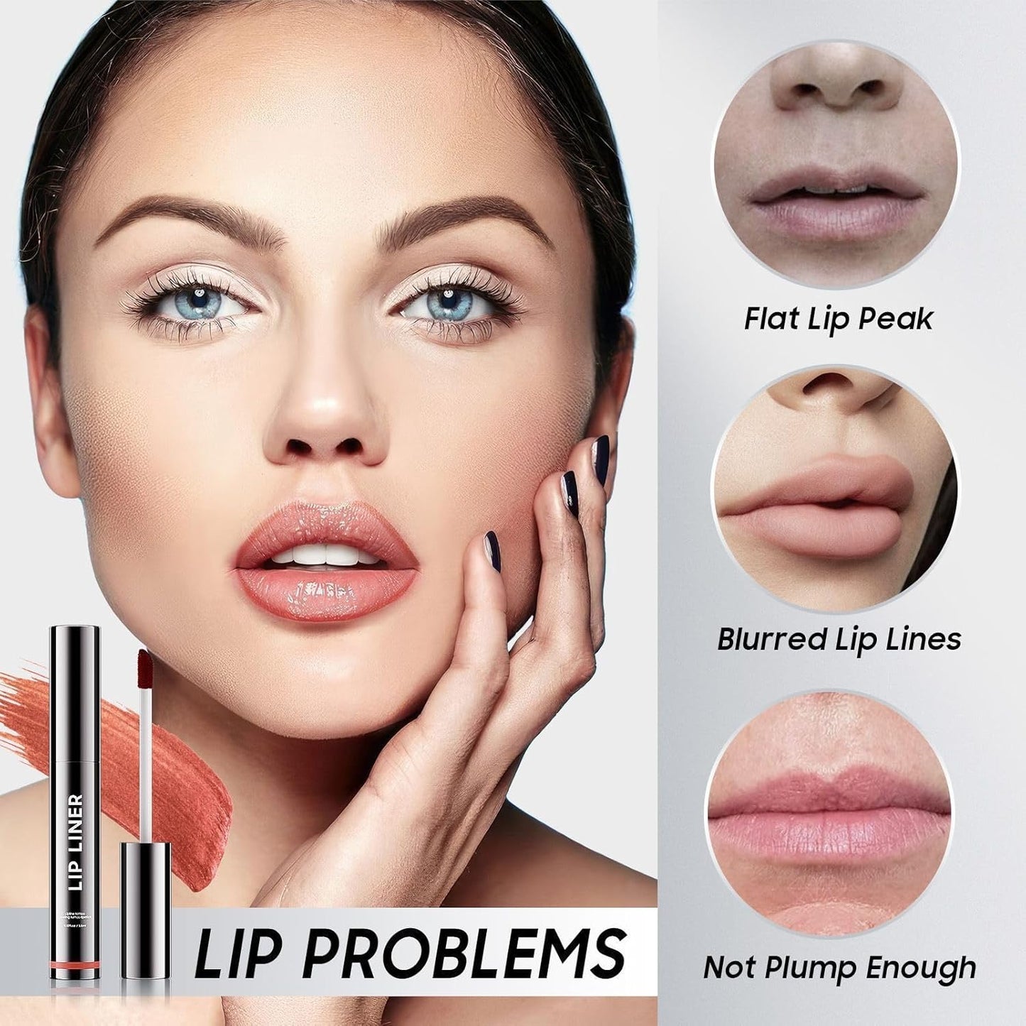 Lip Stain Peel Off - Lip Liner Waterproof, Lip Liner Stain Transfer Proof & Plumping, Moisturizing Non-Stick Cup Matte Finish Stay On All Day, Coral Color