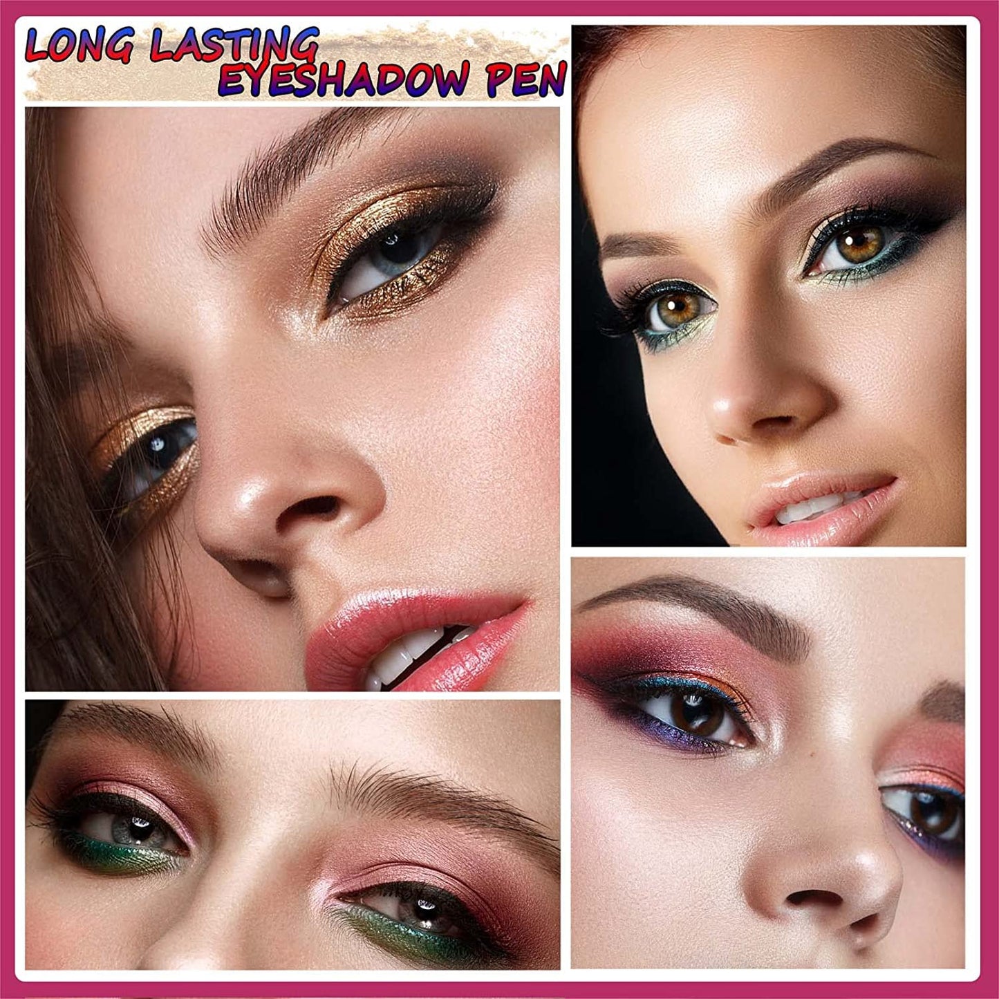 Bright Green Eyeshadow Stick Makeup, Highlighter Matte Cream Eye Shadow Pencil, Waterproof Hypoallergenic Long Lasting Crayon, Glitter Primer Palette Shimmer Eyeliner Pen wiht Soft Brush