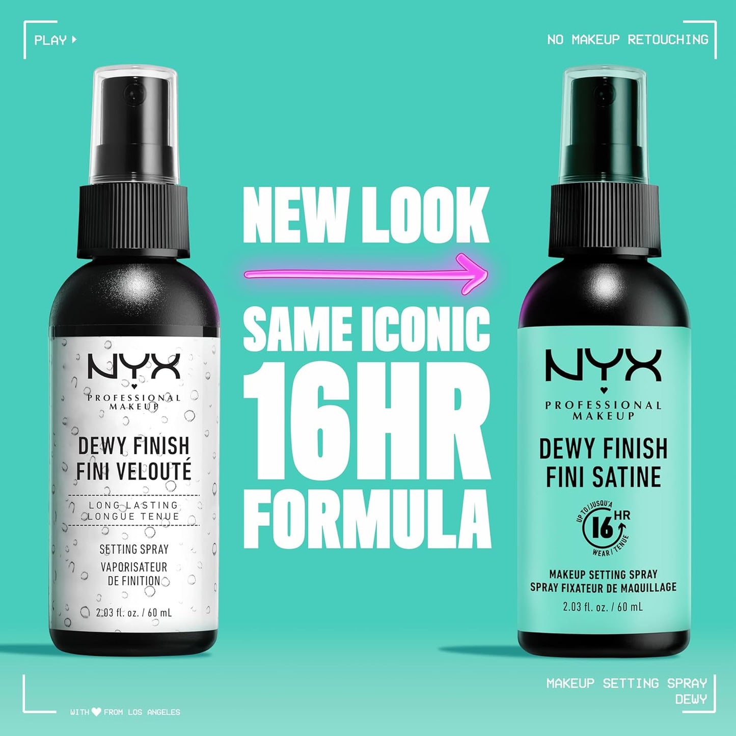 NYX PROFESSIONAL MAKEUP Makeup Setting Spray, Dewy Setting Spray for 16HR Make Up Wear