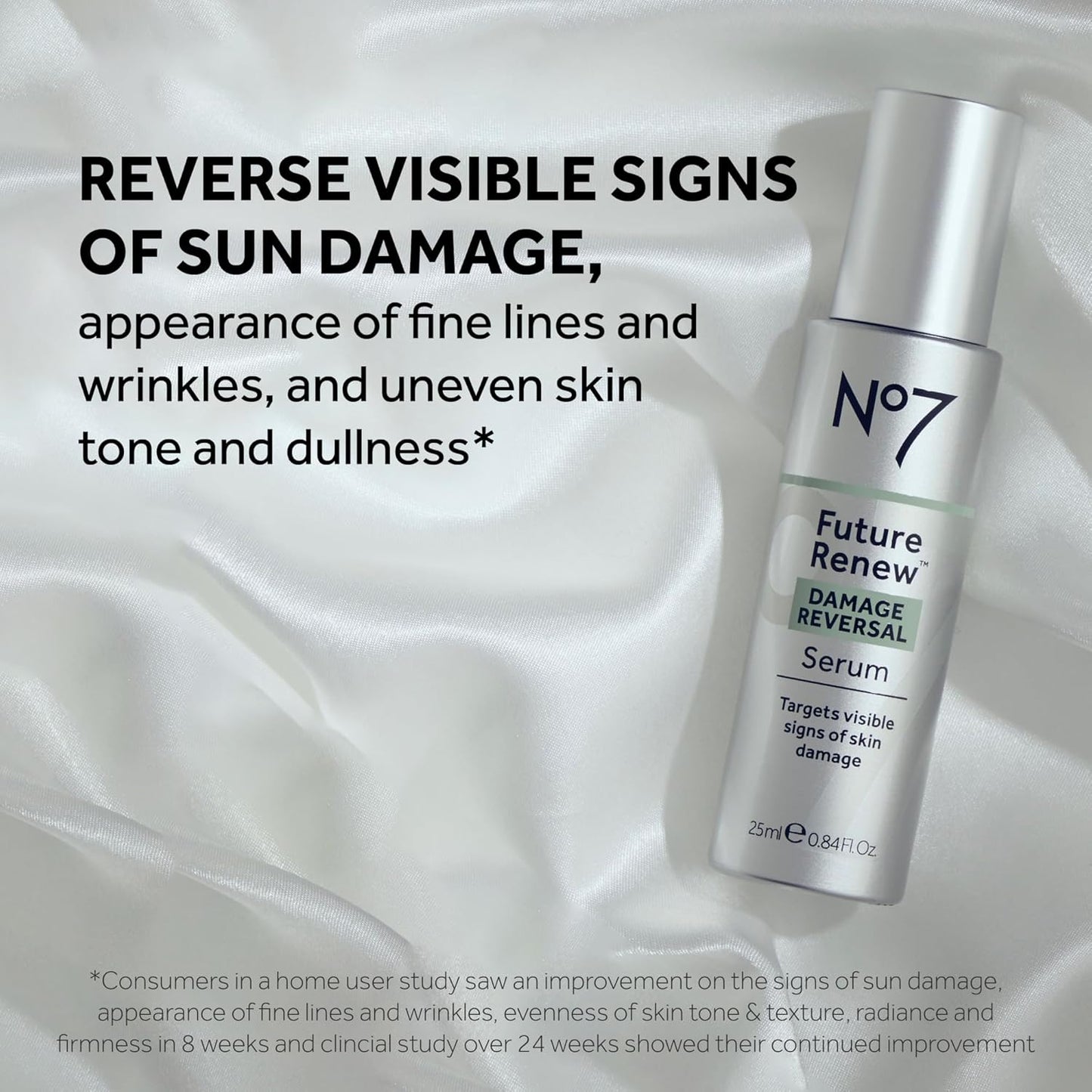 No7 Future Renew Damage Reversal Face Serum - Anti-Aging Serum for Glowing Skin - Hyaluronic Acid + Niacinamide for Sun Damage Reversal - Dermatologist-Approved, Sensitive Skin Suitable (0.33 Fl Oz)