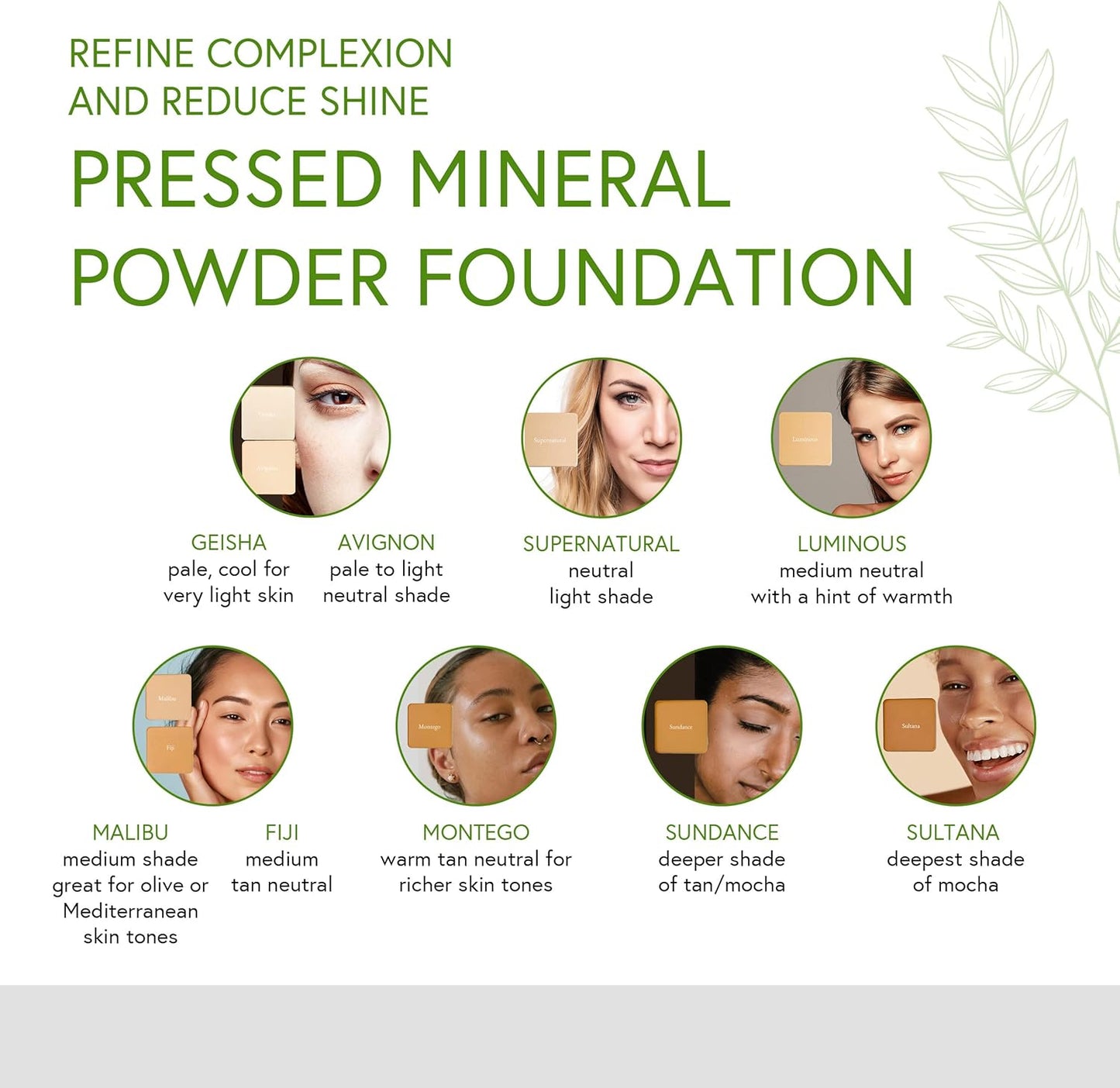 Honeybee Gardens Pressed Mineral Powder Foundation Refill, Luminous, Lightly Warm Neutral Shade, Adjustable Coverage, Natural Finish, With Botanical Extracts And Vitamin E, 7.5g