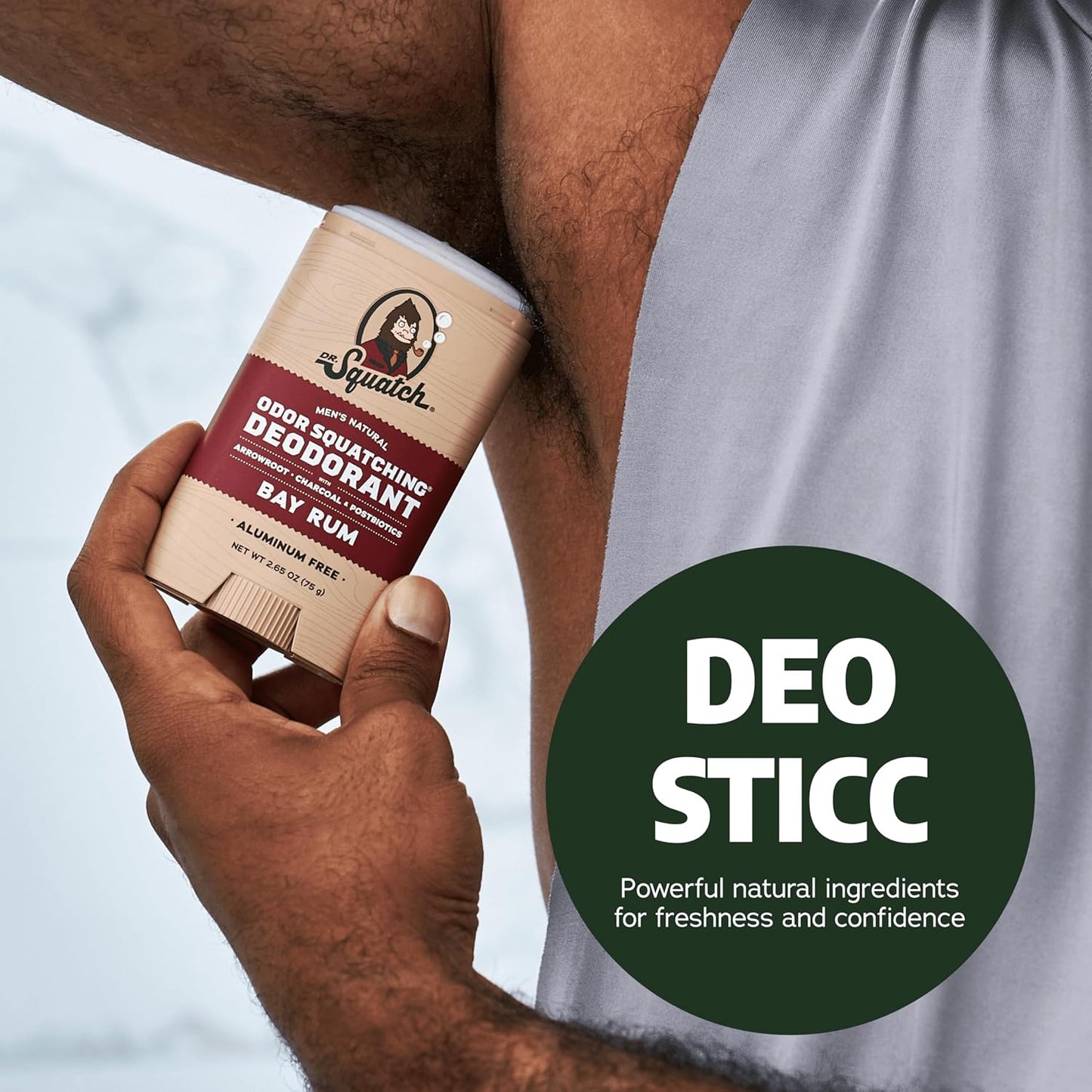 Dr. Squatch Natural Deodorant for Men - Odor-Squatching Aluminum Free - Coconut Castaway & Fresh Falls (2.65 oz, 2-Pack)