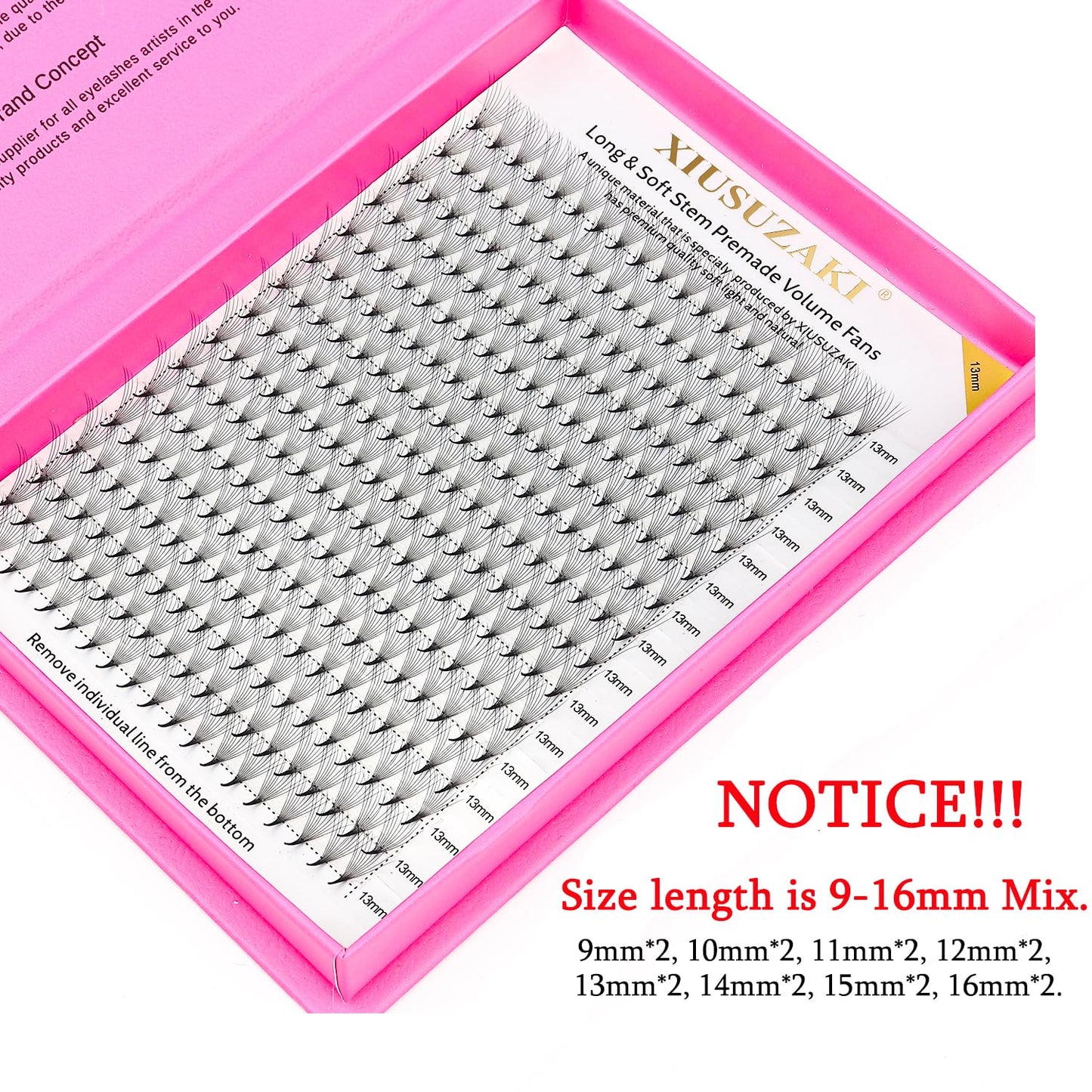 Premade Fans Eyelash Extensions 8D Volume Lash Extensions 0.07 Thickness Eyelash Extension C Curl Premade Lash Fans Mix 9-16mm Fluffy Soft Handmade Lash Fan Eyelashes(8D-0.07-C,9-16mm)