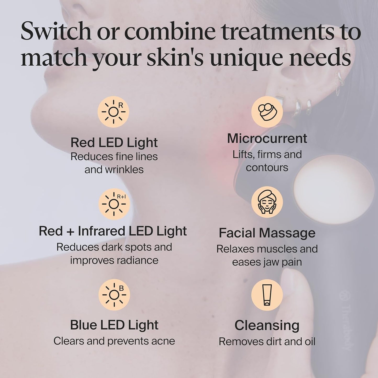 TheraFace Therabody TheraFace PRO - Microcurrent Facial Device, 8-in-1 Compact Face Massager&Facial Sculpting Tool with Light Therapy for Skin Tightening, Anti Wrinkle, Anti Aging & Skin Care (Black)
