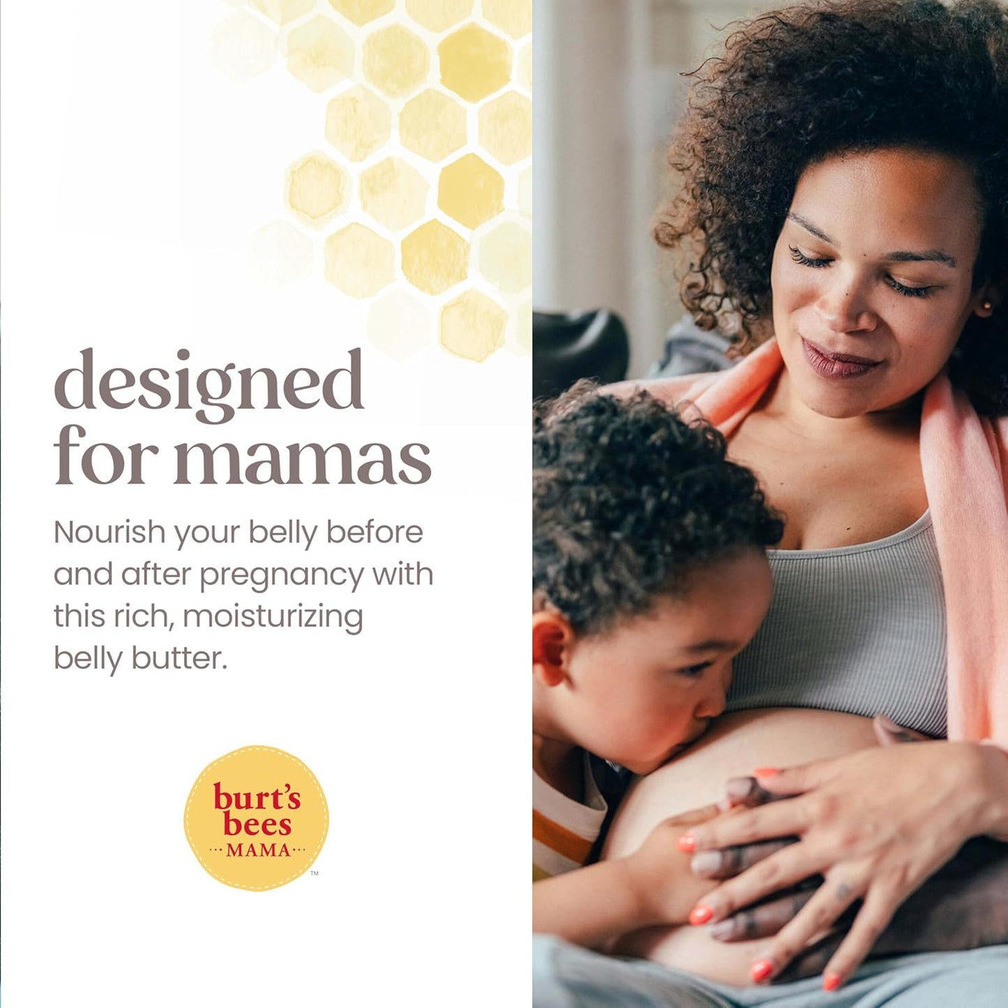 Burt's Bees Mama Belly Butter, Stretch Mark Cream for Pregnancy Massages Body & Reduces Scar Appearance, Prenatal & Postnatal Tummy Skin Care, Shea Butter & Vitamin E Rich Formula, 6.5 Oz Tub