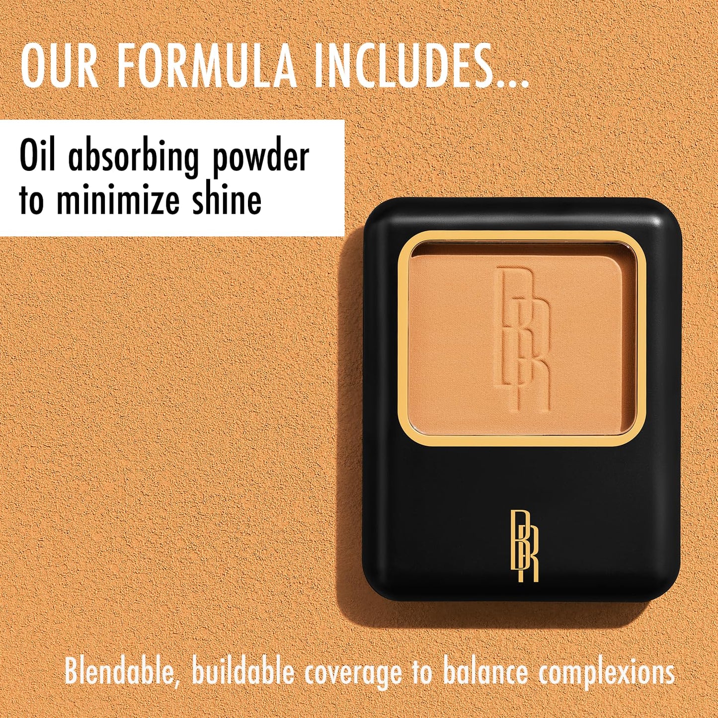 Black Radiance Pressed Powder, Buildable & Blendable Matte Finish Shine Control Compact with Mirror & Applicator, Cruelty-Free & Vegan - Crème Fresh