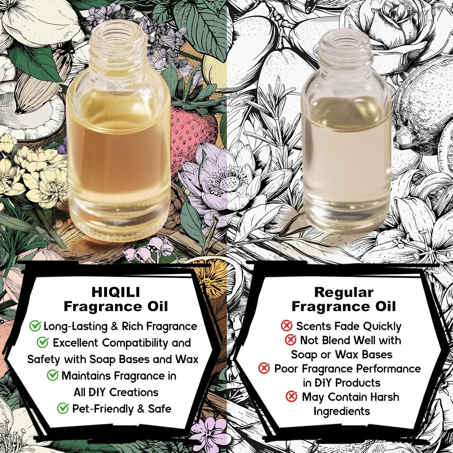 HIQILI Fatal Kiss Fragrance Oil, Tuberose & Plum Scents, for DIY Soap, Candle & Scented Sachets Making, Add to Shampoo & Laundry Detergent - 5.07 Fl Oz