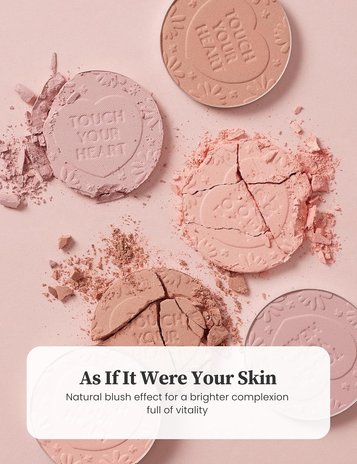 MILKTOUCH Touch My Cheek in Bloom Blush Pure Apricot | Face Blushes Compact Powder Makeup | Shimmer Powder Blush Oil Absorbing Powder Compact | Face Powder for Oily Skin Korean Blush (0.18oz)