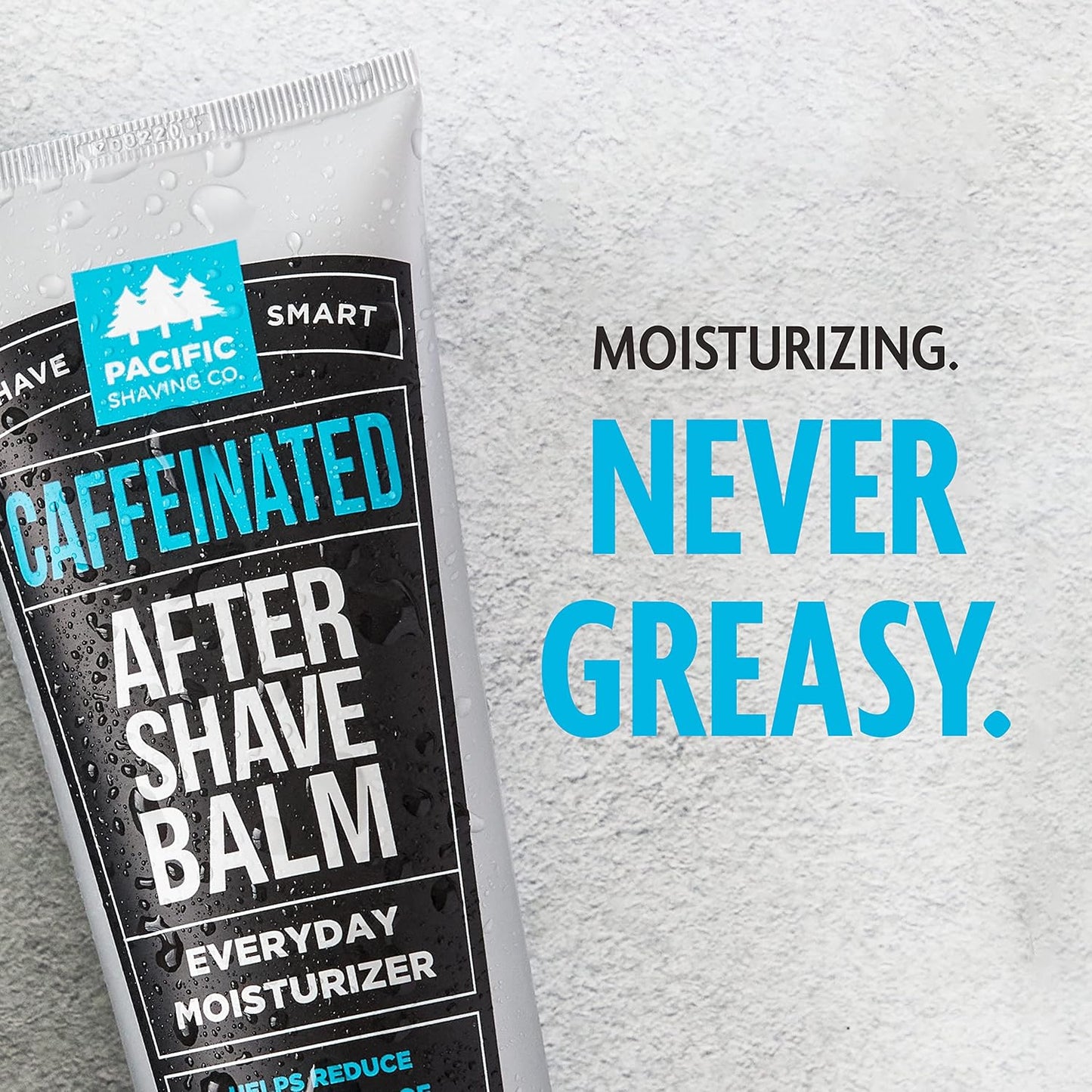 Pacific Shaving Company Caffeinated Aftershave, Men's Grooming Product - Antioxidant Daily Face Lotion + After Shave - Soothing Aloe & Spearmint Post Shave Balm for Sensitive Skin (3.4 Fl Oz, 3 Pack)