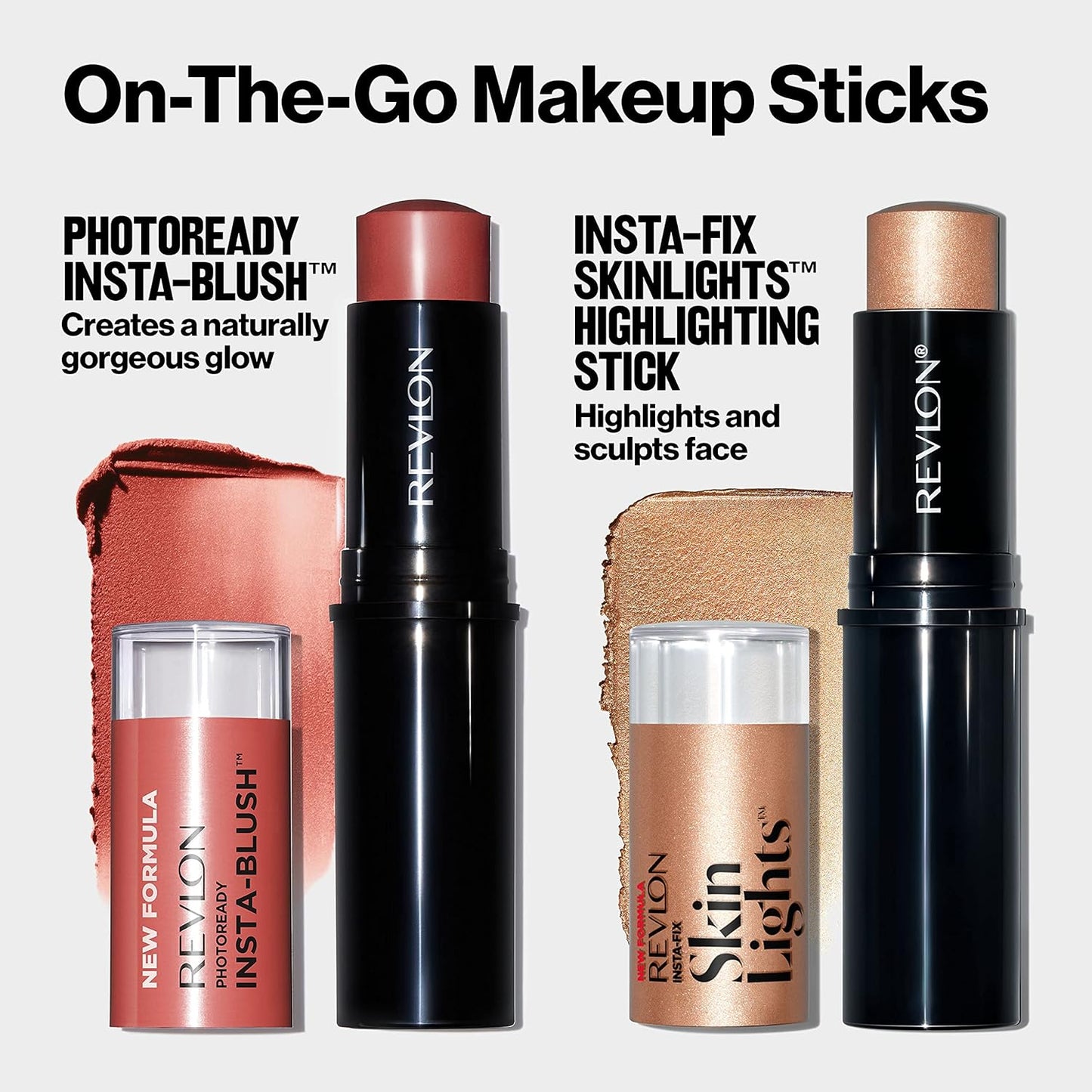 Revlon Blush Stick, PhotoReady Insta-Blush Face Makeup with Cream to Powder Formula, High Impact Color, Moisturizing Creamy Formula, 330 Nude Kiss, 1.15 Oz