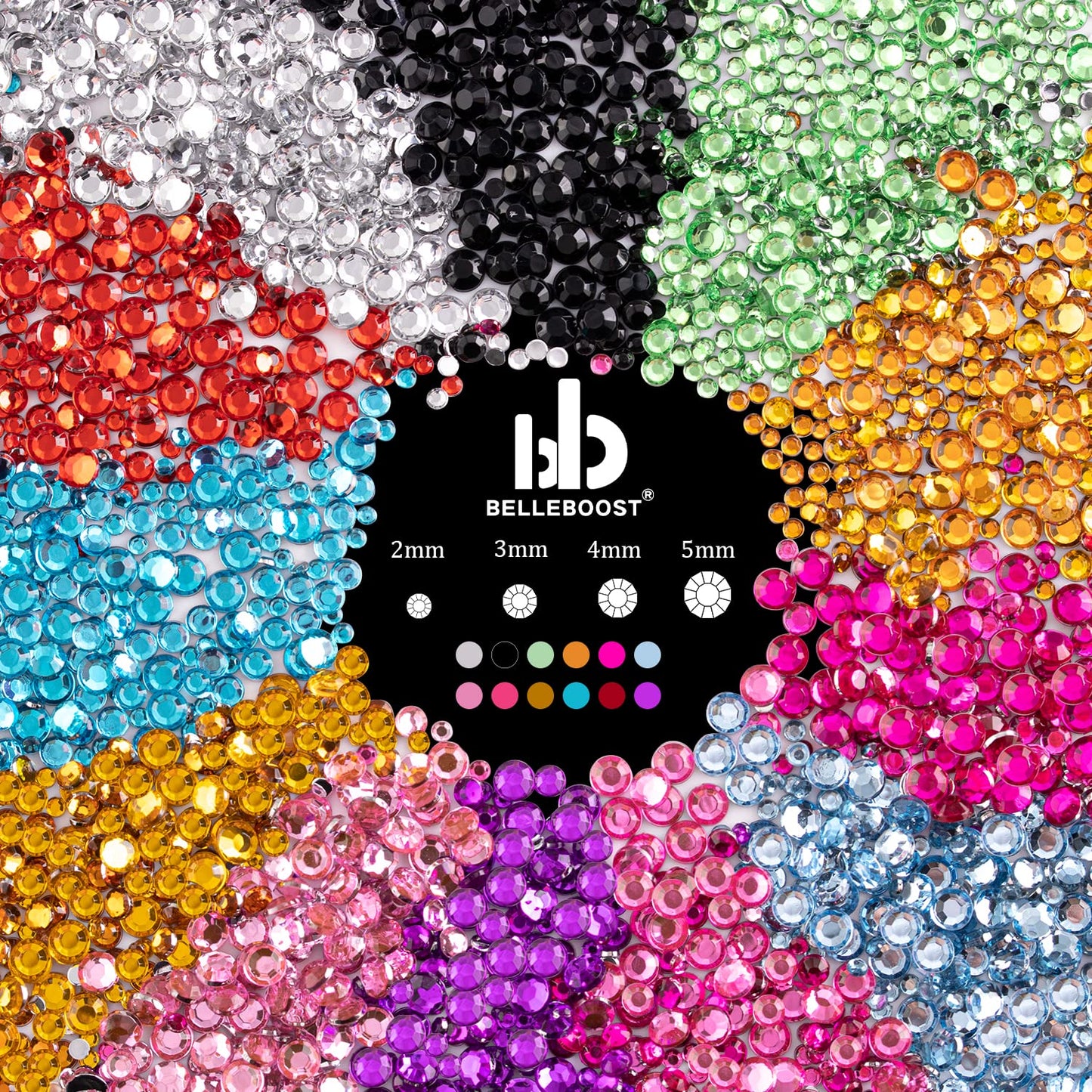 Flat Back Rhinestone+Half Round Pearl Kits Colorful Rhinestones+White AB+Beige AB Pearls With Picker Pencil And Tweezer For Home DIY And Professional Use