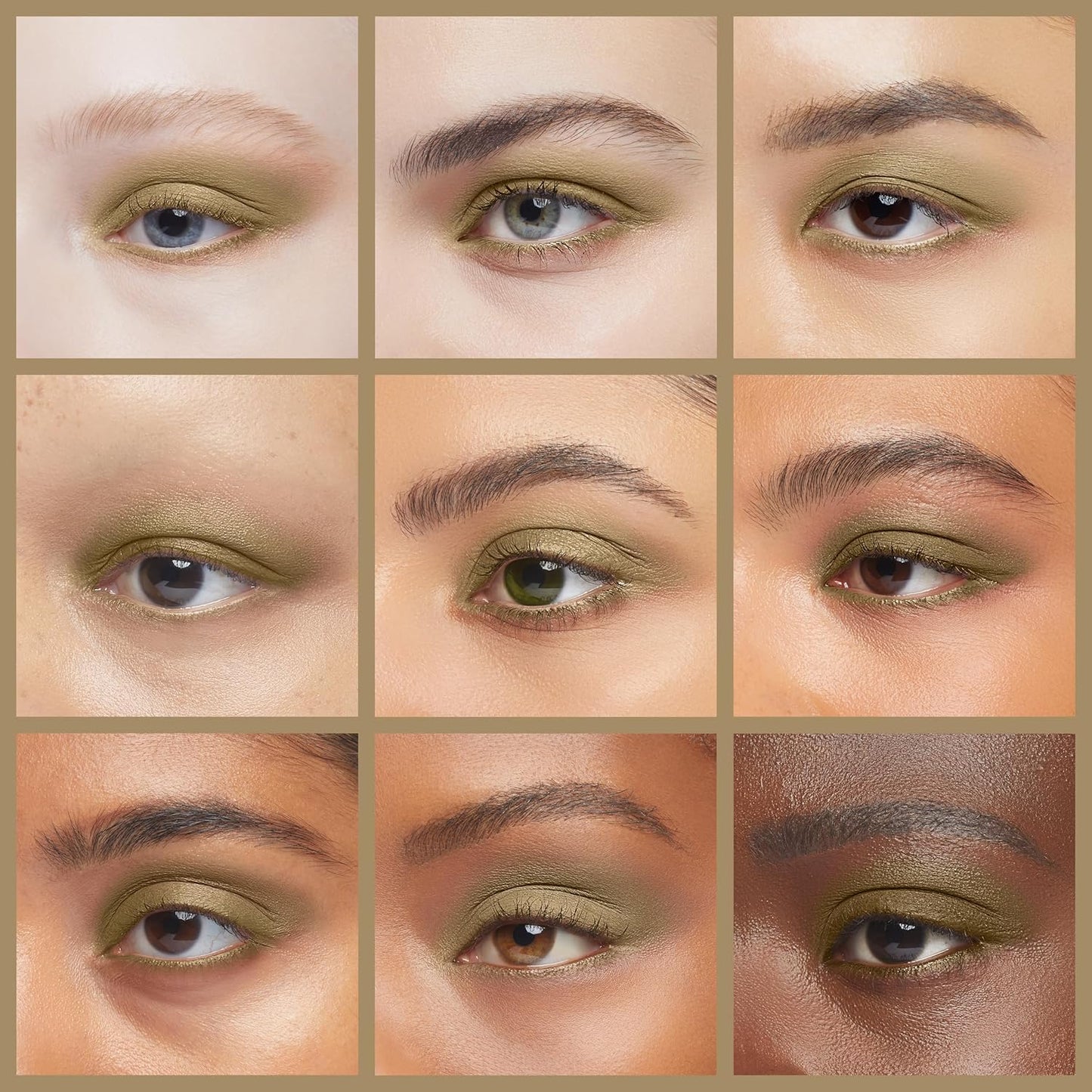 Golden Olive Army Green Sage Shimmering Pressed Powder Single Vegan Eyeshadow; Talc, Paraben & Cruelty Free