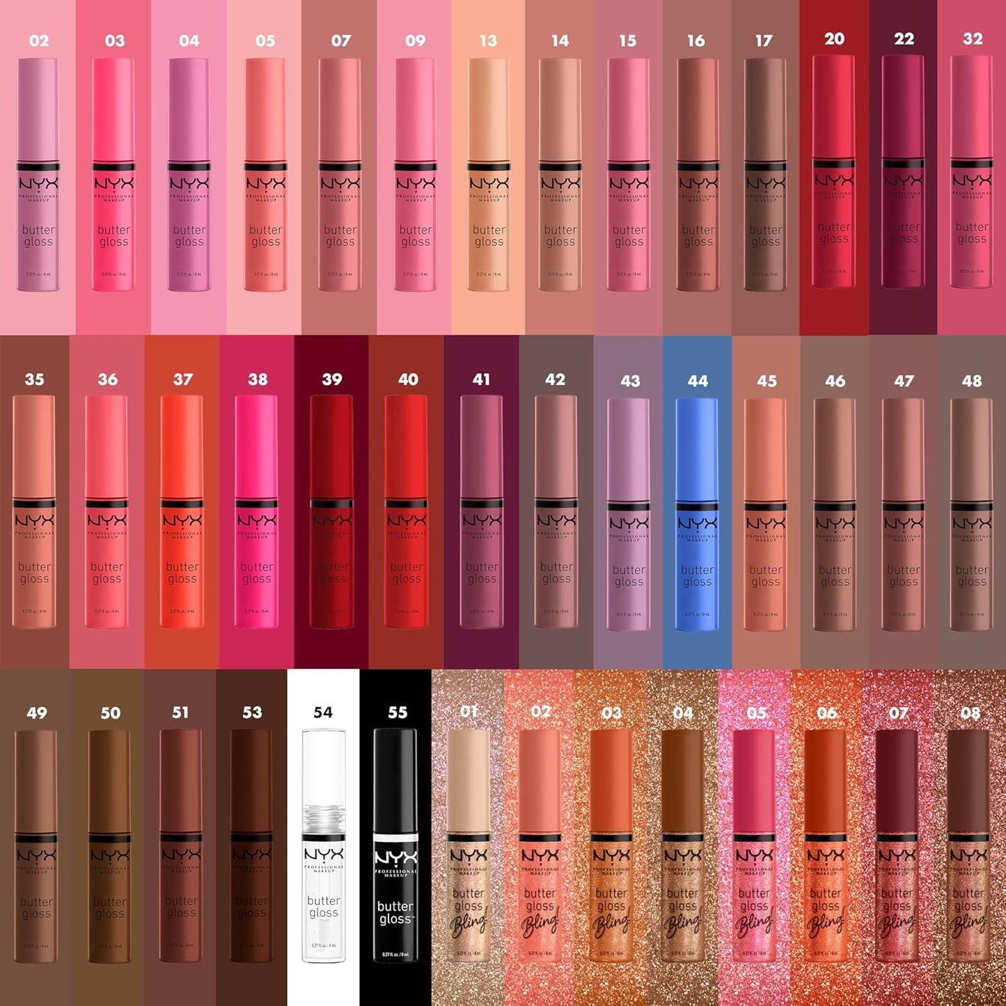 NYX PROFESSIONAL MAKEUP Butter Gloss, Non-Sticky Lip Gloss - Sugar Glass ,Clear