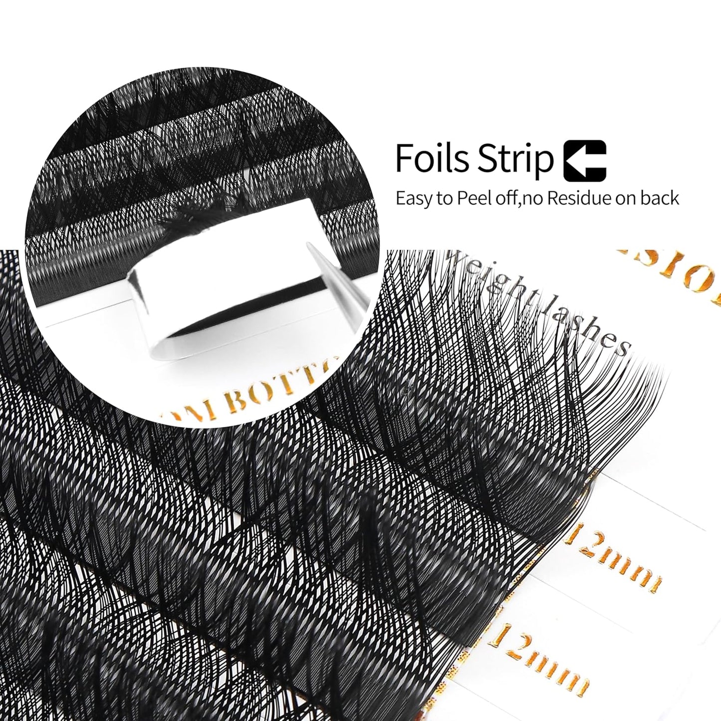 W Lash Extensions 5D Eyelash Extensions W Shape 0.07mm Thickness L Curl 9mm Premade Fans W Lashes Individual Lashes Matte Black 12 Rows False Eyelashes Volume Lashes(W-5D-0.07-L,9mm)