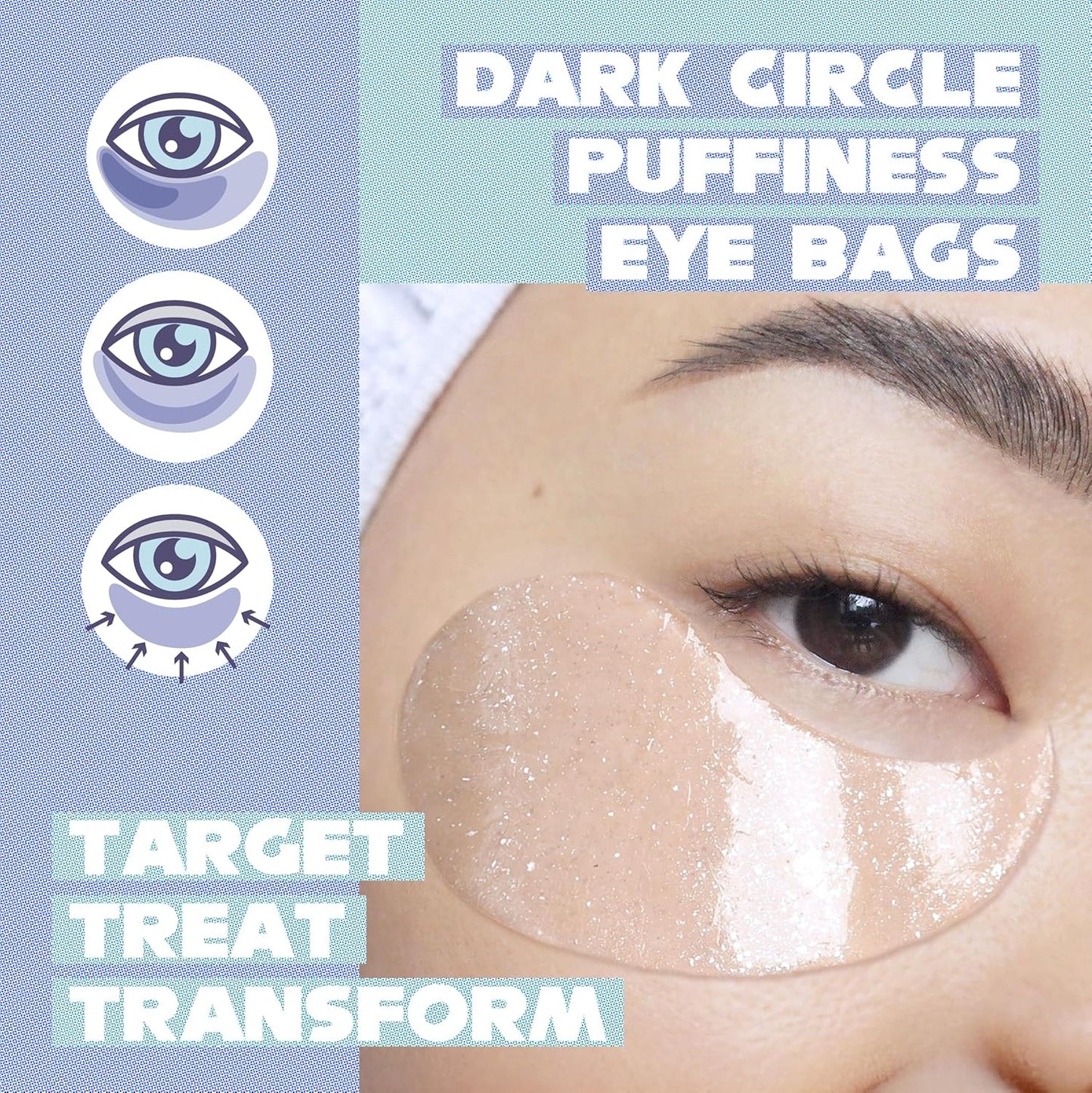 SIRIUS'LY BRIGHT Under Eye Patches 28 Pairs, Reduce Dark Circles Puffiness Bags, Rejuvenate Eye Mask, Eye Gel Pads with Caffeine Boost, Hyaluronic acid, Iris Moss Extract, Gifts for Women and Men