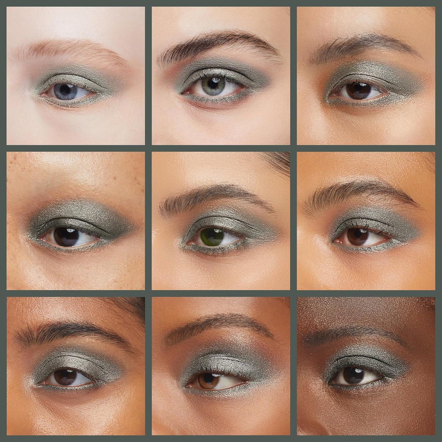 Counterfeit Shimmering Deep Forest Green Blue Grey Pressed Powder Single Vegan Eyeshadow; Talc, Paraben & Cruelty Free